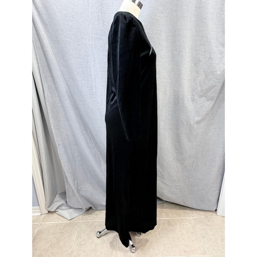 Vintage Barad & Co Black Silver Embellishment Long Sleeve Gown by Tom Bezduda S - Picture 6 of 10